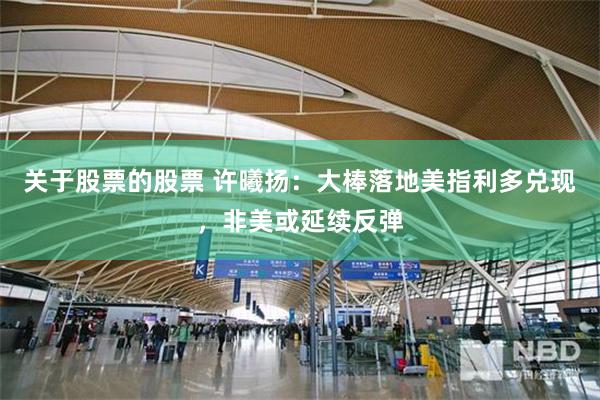 关于股票的股票 许曦扬：大棒落地美指利多兑现，非美或延续反弹