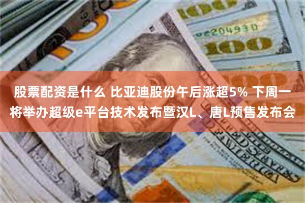 股票配资是什么 比亚迪股份午后涨超5% 下周一将举办超级e平台技术发布暨汉L、唐L预售发布会