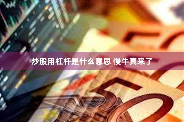 炒股用杠杆是什么意思 慢牛真来了